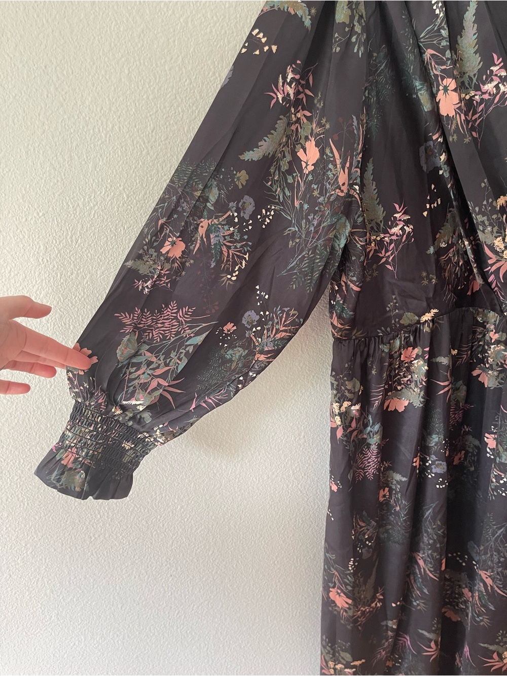 Me by Jennie Garth Woven Maxi Dress Size XLP Black Floral - Picture 6 of 13